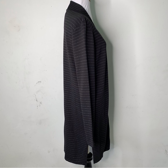 NWT J. Jill Women's Black Silver Striped Cardigan Sweater Open Front Size XS - Picture 5 of 12